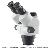 China Trinocular Stereo Optical Microscope With Optional Eyepieces / Auxiliary Objectives factory