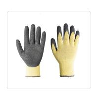 China 10 Gauge Yellow Recycled Crinkle Latex Gloves For Gardening Cleaning factory