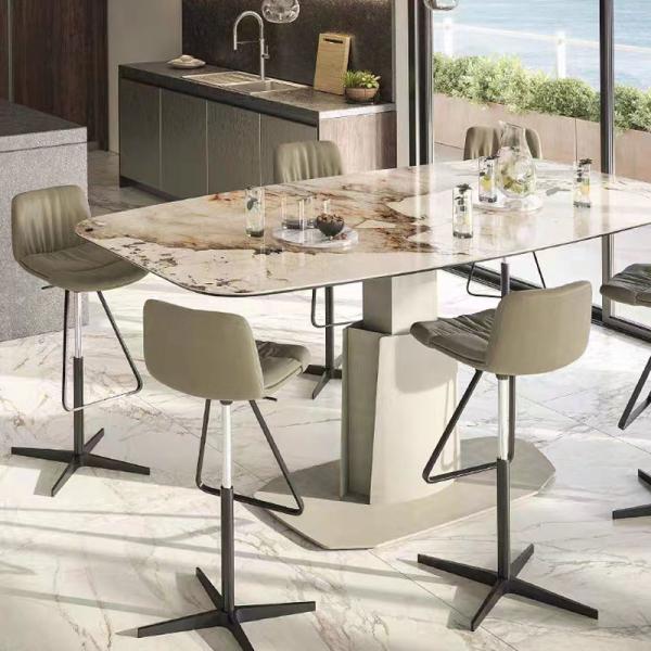 Quality Visual Ceramic Modern Extendable Dining Room Table For 8 Luxurious for sale