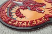 China Custom Colorful PVC Patches , Embossed And Screen Printing Garments Logo factory