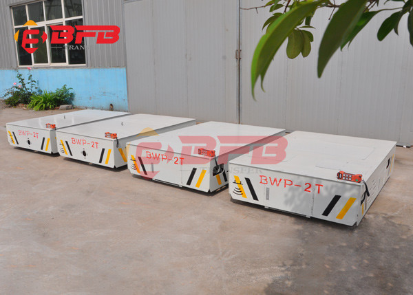 Quality Dead Man Stop Heavy Duty Material Handling Carts , Trackless Rail Transfer Car for sale