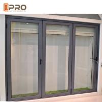 Quality Insulated Glass Accordion Aluminum Sliding Folding Door For Exterior Balcony for sale