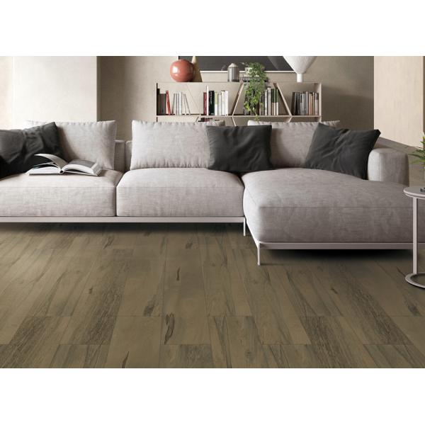 Quality Coffee Grey Porcelain Wood Effect Tiles Good Abrasion Resistance Easy Clean for sale