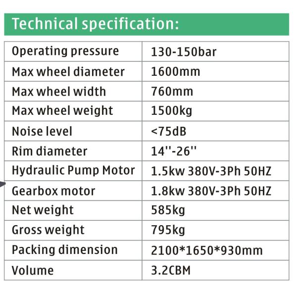 Quality 1600mm Diameter 1500kg Truck Tire Changing Machine Automatic for sale