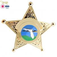 China Hot Sale USA Shiny Gold Plated Soft Enamel Emblem Brooch Designer Metal Pins Zinc Alloy Star Badge For Gift factory