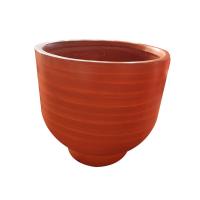 China Factory selling modern garden decoration round fiber clay flower pot for outdoor for sale