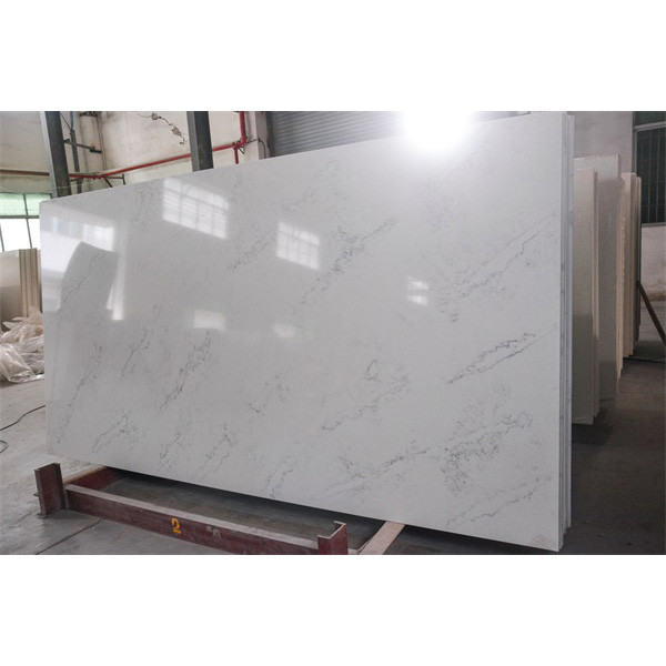 Quality 30mm Thickness White Artificial Quartz Slabs Countertops Man Made Stone for sale