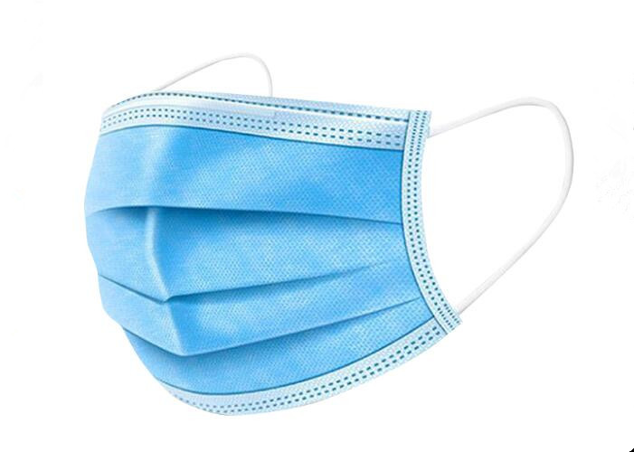 China Wave Blue Disposable Face Mask PPE for COVID-19 With Size of 17.5*9.5cm 50pcs / factory