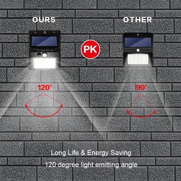 Quality 6000K Security Solar Motion Sensor Lights Outdoor With 1200mah Lithium Battery for sale