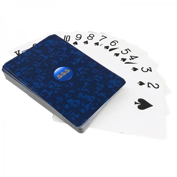 Quality 57*87mm Air Cushion Finish Playing Cards 555 Blue Back for sale