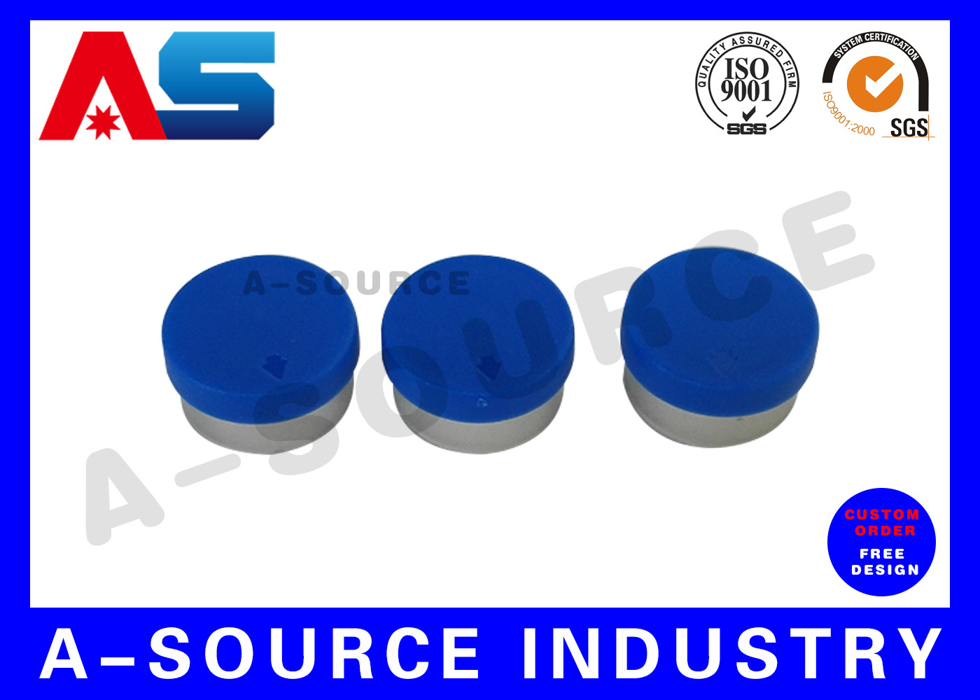 China Glass Vial Aluminum Cap With Rubber Stopper For 10ml / 2ml Bottles factory