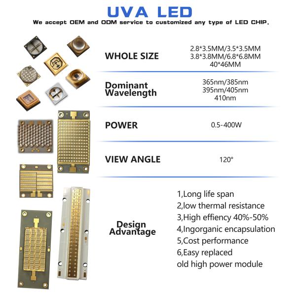 Quality 365-395nm Smd Cob Led Chip 3w 50w High Power for sale