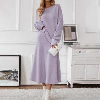 China Women's Sweater 2024 New Elegant Knitted Set Women's One Shoulder Sweater Top Elastic Waist Fishtail Skirt factory