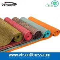 China Virson  eco jute cloth pvc yoga mat.chepst gym/fitness yoga mat. pvc yoga mat factory