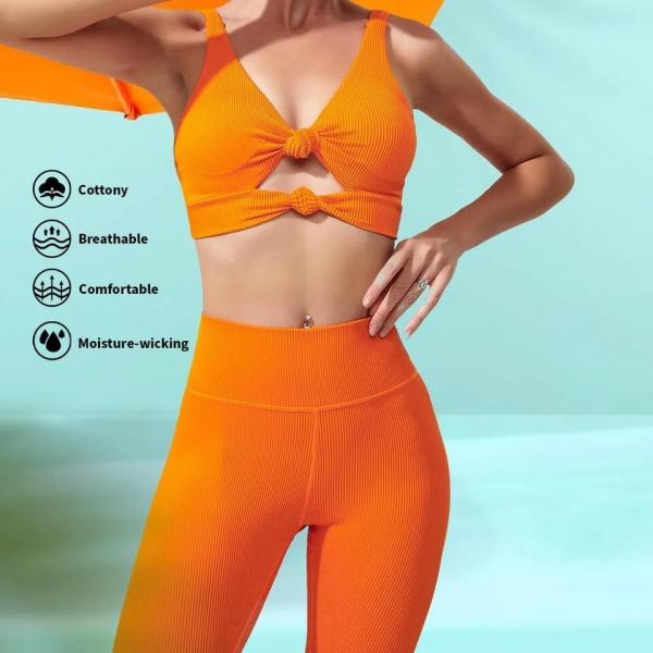 Quality Wholesale Custom Logo Gym Legging High Impact Sports Bra 3PCS Long Sleeve Yoga for sale