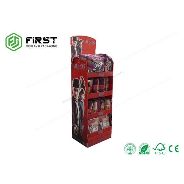 Quality Customized Logo Printed Foldable Paper Floor Display Stand For Retail Promotion for sale