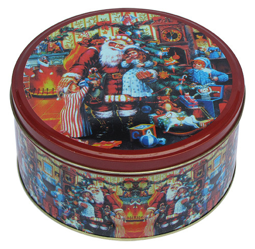 Quality France Chocolate Food Grade Tin Containers With Round Shape Dia168 x 80mm for sale