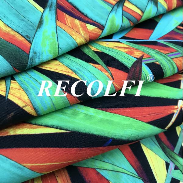 Quality Recycled Floral Print Fabric , Four Way Stretch Fabric For Texworld Usa Swim Sports for sale