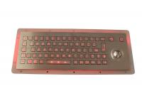 China Stainless Steel Industrial Keyboard With Trackball IP67 Panel Mount 0.45mm Key Travel factory