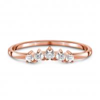 China Real Cut Diamond Wedding Rings Brilliant 14K Rose Gold Jewelry factory