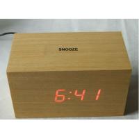 China LED wood clock with voice control and touch function for sale