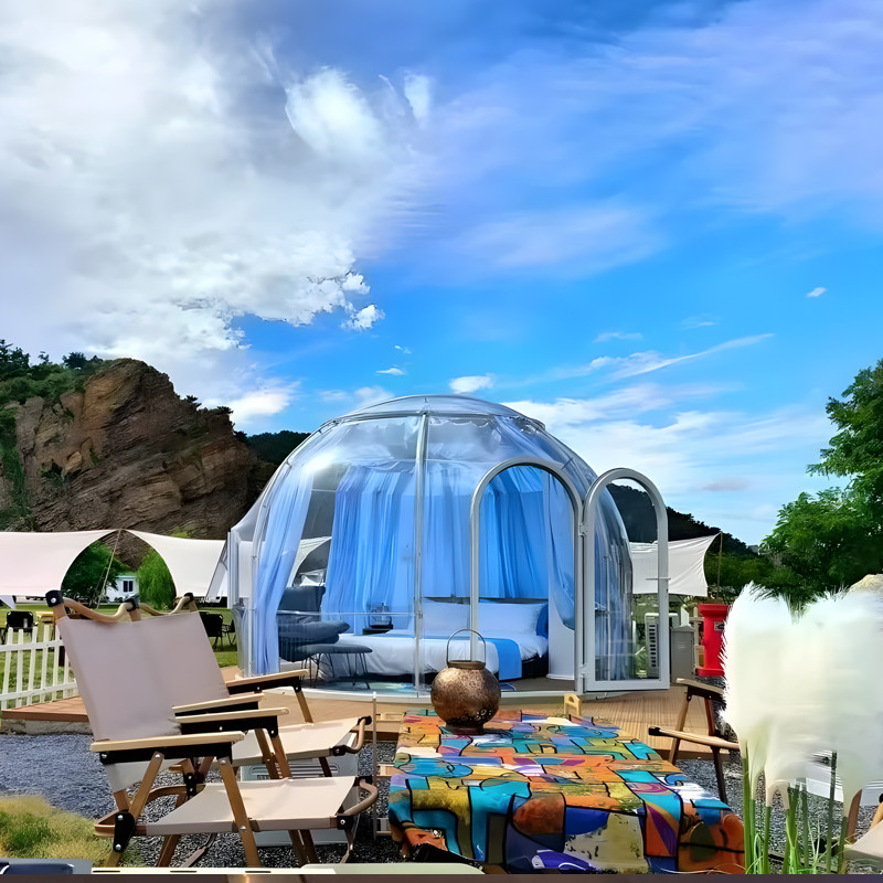 China Prefab Modern Sunroom Dome Houses Garden House Glamping Resort Dome Tent factory