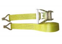 China Soft Polyester Flat Webbing Slings Safety Lifting Belt For Wharf GS CE Standard factory