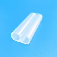 China Frosted Quartz Glass Tubes Double Hole Cerium Doped Quartz Flow Tubes factory