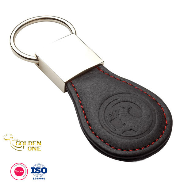 Quality Metal Laser Engraving Key Chain , Genuine PU Leather Blank Key Chain for sale
