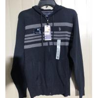 China Men's Zip Up Navy Blue Sweater Hoodie 56% Polyester 44% Nylon factory