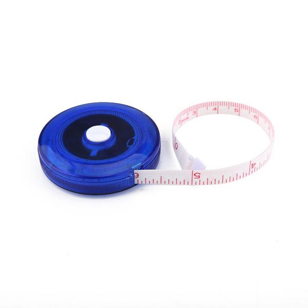 Quality Blue Semi Transparent Custom Logo Tape Measure Circular shape OEM ODM for sale