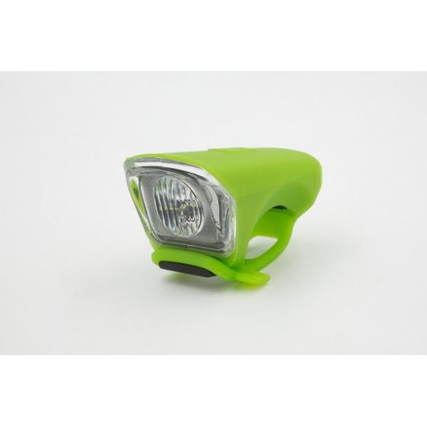 Quality Silicone Battery Powered Bike Headlight 65lm 500mah For Warning Purpose for sale