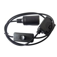 Quality 16 Pin Black OBD2 Extension Cable With Switch Male To Cigarette Lighter Female for sale