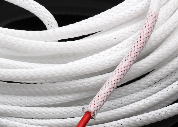 China Smooth Surface Flexible Braided Wire Covering , High Temperature Wire Sleeve factory
