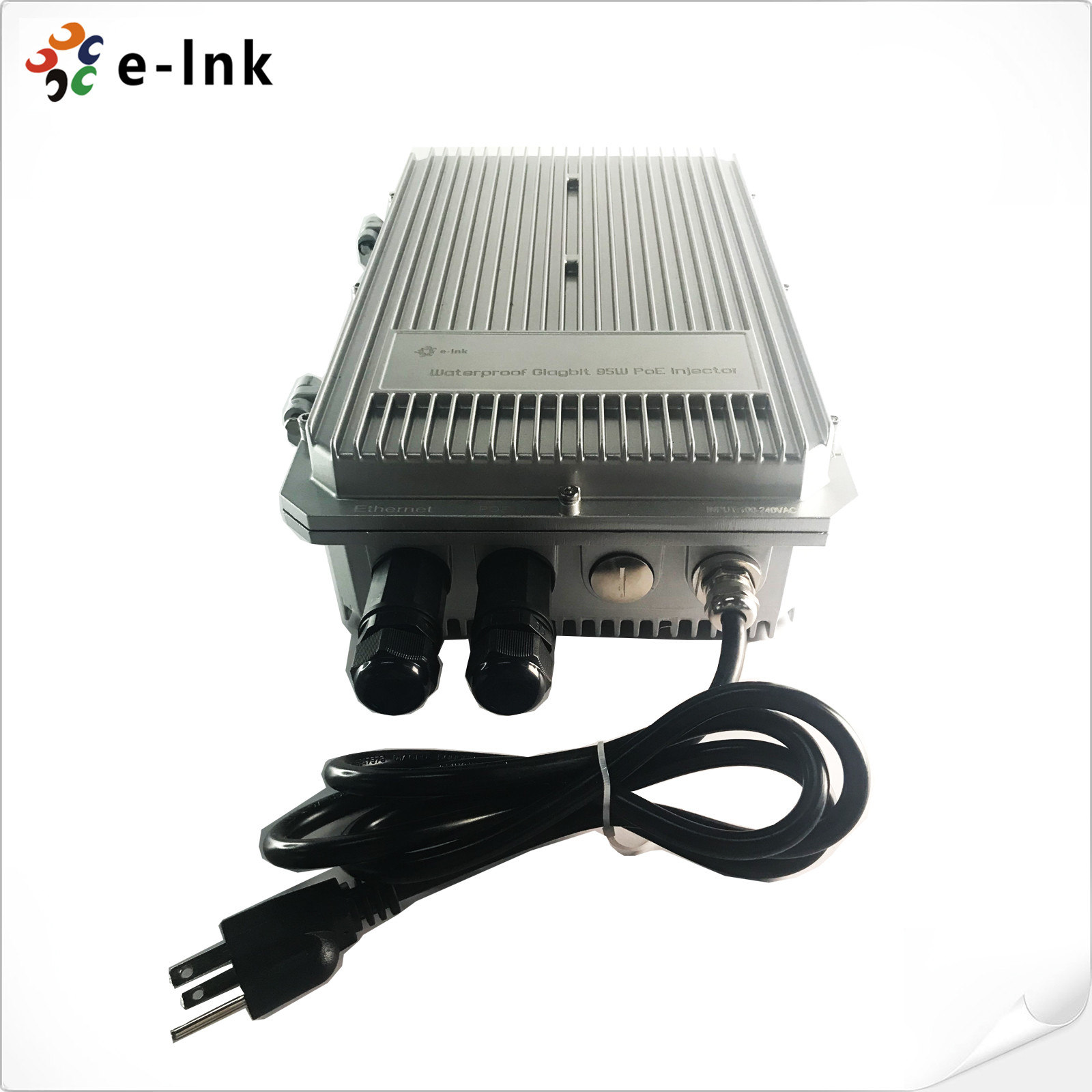 China 90~264VAC 95W Power Over Ethernet Injector IP67 Waterproof 802.3bt factory