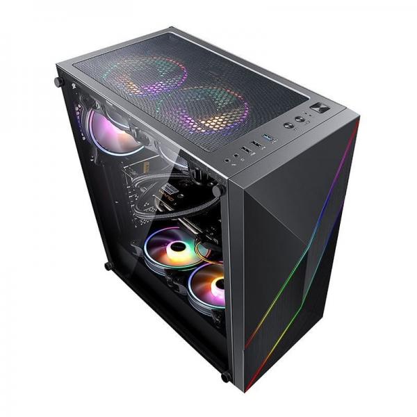 Quality Artshow - PC Mid Tower Case Irregular and Mesh Front Panel with ARGB LED Strip for sale