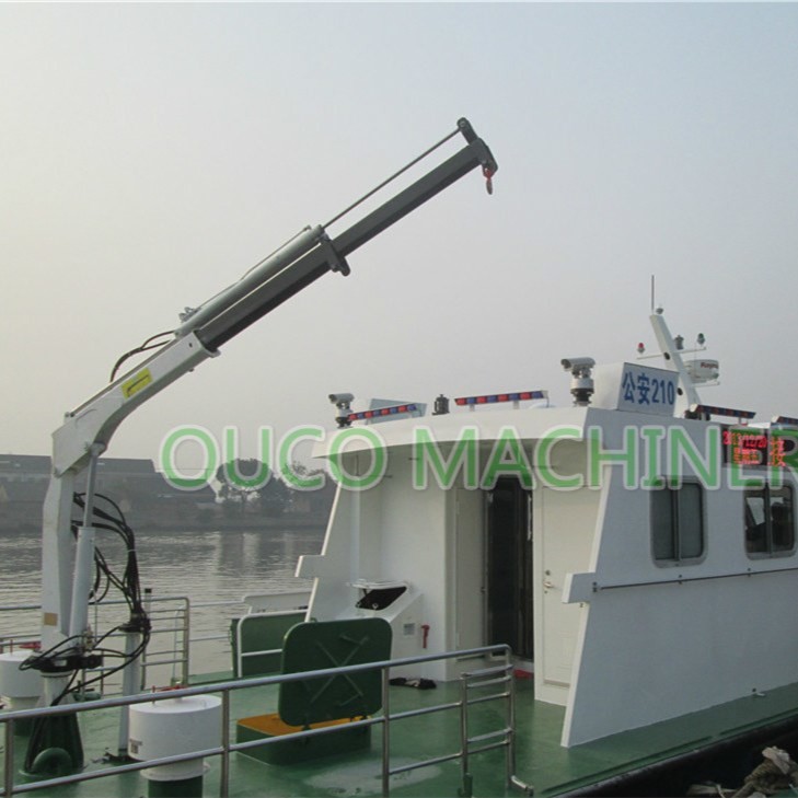 China Yacht Deck Pedestal 0.35t 3.5m Telescopic Boom Crane factory