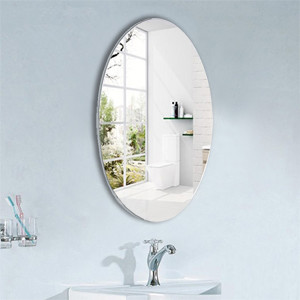 Quality Used In Bathrooms Toilets And Bedrooms Oval Frameless Wall-Mounted Makeup Mirror for sale