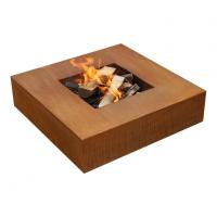 Quality Outdoor Heating Square Corten Steel Wood Burning Fire Pit Table for sale
