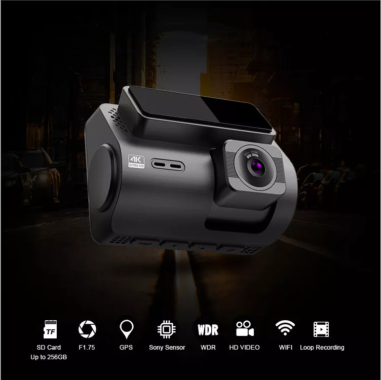 China RGB AHD Dual Lens GPS Wifi Dash Cam With Speed And GPS Motion Detection factory