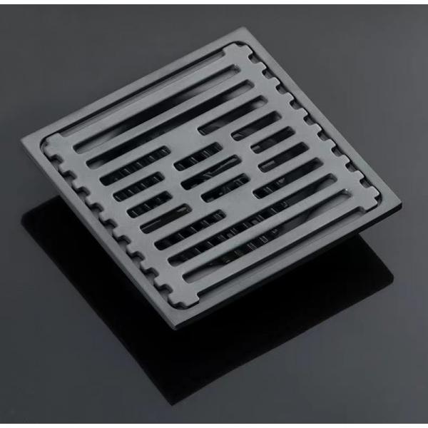Quality Matte Black Shower Floor Drain 4 Inch With Stainless Steel Material for sale