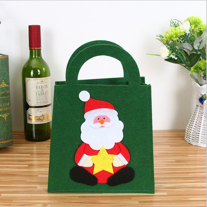 China 20*28cm Felt Tote Bag Cartoon DIY Designer Christmas Handbags factory
