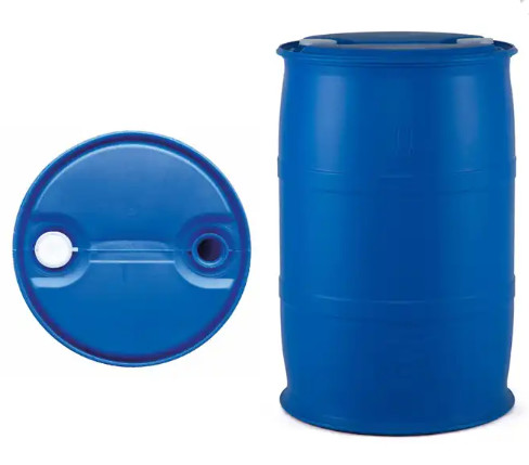 Quality Chemical Blue Plastic 55 Gallon Drum Barrel 200L Recyclable With Drainage Hole for sale