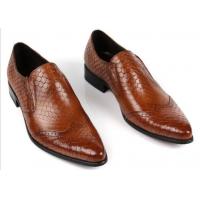 China Snake Skin Pattern Men Formal Dress Shoes Genuine Leather Men Luxury Shoes For Party factory