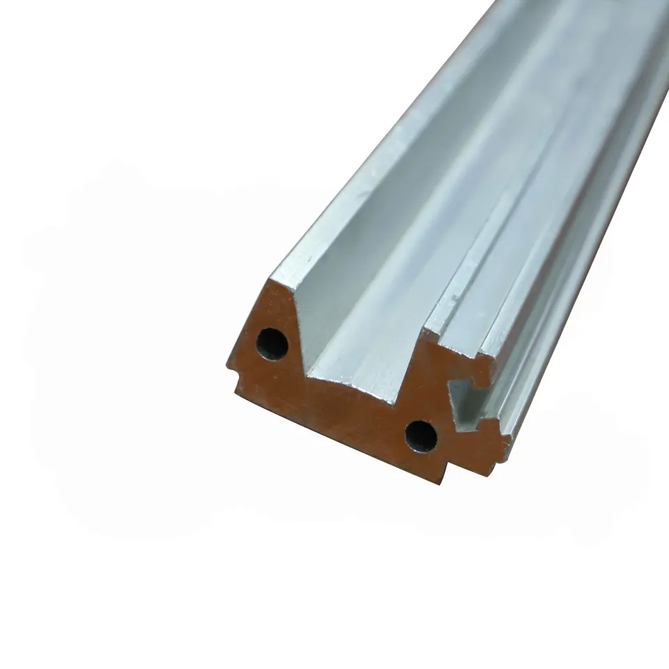 China OEM 6063 Aluminum Sliding Door Track Extrusion Profile Clear Anodized factory