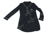 China Black Plus Size Modal Sleepwear , Womens Long Sleeve Nightshirt Button Placket factory