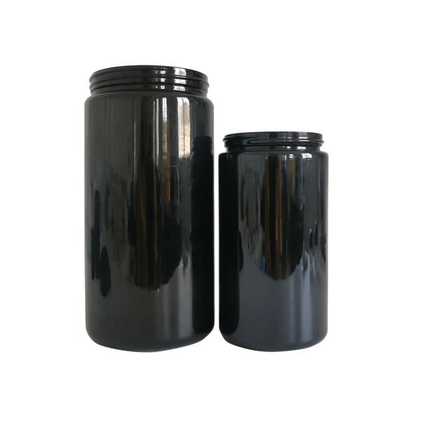 Quality 4oz Black Glass Containers Childproof Smell Proof Glass Weed Jar Uv Glass Jar Custom for sale