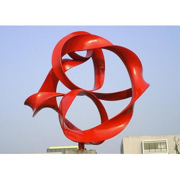 Quality Red Painted Metal Sphere Sculpture , Decorative Metal Sculptures Large for sale