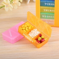 Quality Rainbow Color Hospital Medical Supplies Plastic 21 Square Pill Box for sale