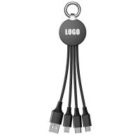China OD 3.5mm 3 In 1 Universal Usb Charging Cable Multi Pin Keychain Design factory